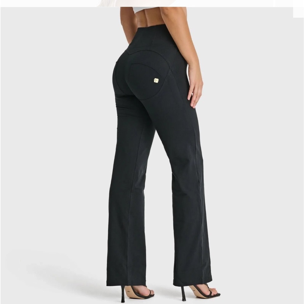 Freddy WR.UP High Waisted Straight Flare Washed Black Hi-Rise Distressed Jeans S